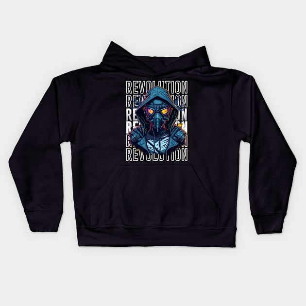 Cyborg Revolution Kids Hoodie by QuirkyPrintShop